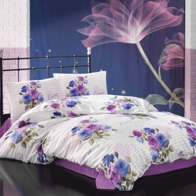 Комплект постельного белья Irina Home Blancia lila ранфорс, двуспальный евро