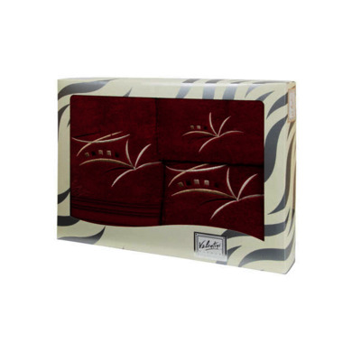 Комплект полотенец Valentini Fancy (бордовый) 30х50 см, 50х100 см, 100х150 см 3 шт