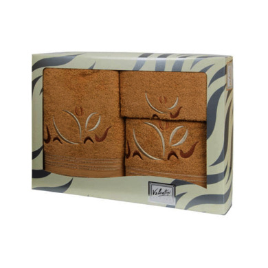 Комплект полотенец Valentini Magic flowers (бежевый) 30х50 см, 50х100 см, 100х150 см 3 шт