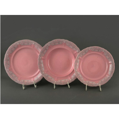 Набор тарелок "Соната Розовый фарфор 3002" 18 предметов