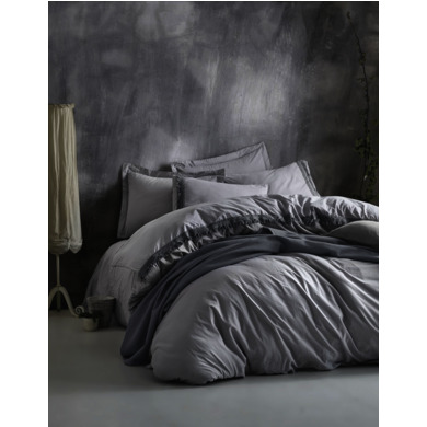 Комплект постельного белья с покрывалом Cottonbox Nature (серый) ранфорс, двуспальный евро