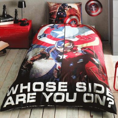Комплект постельного белья Tac Captain America Movie ранфорс, 1,5 сп.