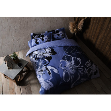 Комплект постельного белья Tac Serah (синий) сатин, двуспальный евро
