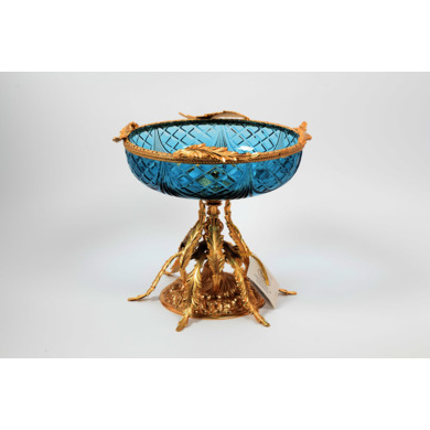 Ваза для фруктов "Rosaperla Голубая" 25,5 см