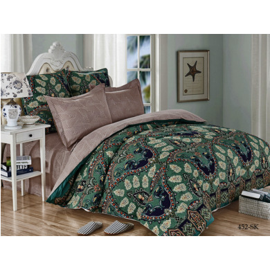 Комплект постельного белья Cleo Бруцоло (зеленый) сатин, двуспальный