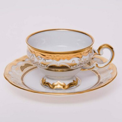 Набор для кофе мокко подарочный "Симфония золотая 427" (чашка 100 мл. + блюдце) на 6 персон 12 предметов