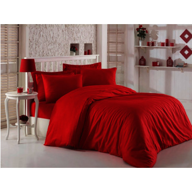 Комплект постельного белья Cottonbox Fashion (красный) сатин, двуспальный евро