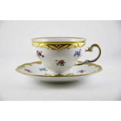 Набор для чая "Мейсенский цветок 1016" (чашка 210 мл. + блюдце) на 6 персон 12 предметов