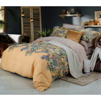 Комплект постельного белья Сайлид "Восточный орнамент" сатин, двуспальный евро