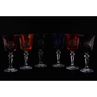 Набор бокалов для вина "Цветной хрусталь" 220 мл