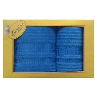 Набор махровых полотенец Grand Stil Восторг (голубой) 48х90 см, 68х135 см 2 шт