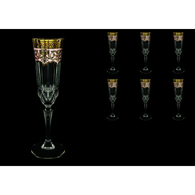 Набор фужеров для шампанского "Адажио Империя бежевая" 180 мл 6 шт