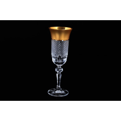 Набор фужеров для шампанского "Хрусталь с золотом 24111" 150 мл 6 шт