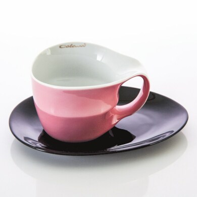 Набор для чая "Colani" (чашка 450 мл. + блюдце) розовый