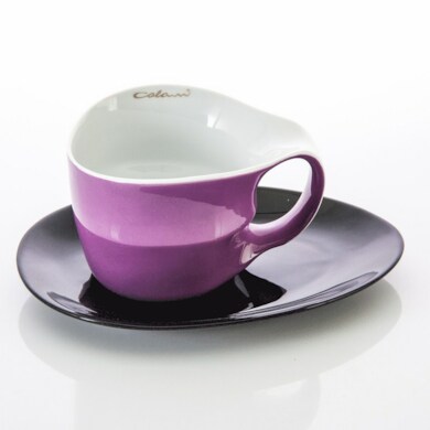 Набор для чая "Colani" (чашка 450 мл. + блюдце) фиолетовый
