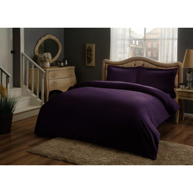 Комплект постельного белья Tac Basic (фиолетовый) сатин, двуспальный евро
