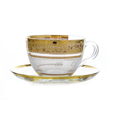 Набор для  чая "Богемия Сетка" (чашка 240 мл + блюдце) на 6 персон 12 предметов