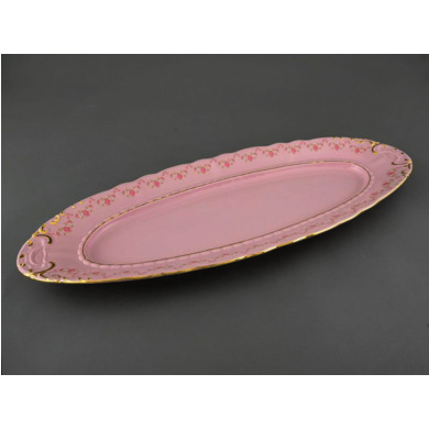 Блюдо "Соната Розовый фарфор 0158" 55,5 см овальное