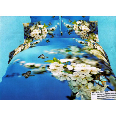 Комплект постельного белья Танго "Весенние цветы" сатин, 1,5 сп.
