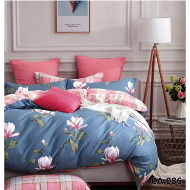 Комплект постельного белья Альвитек "Розовые цветы" сатин, двуспальный евро