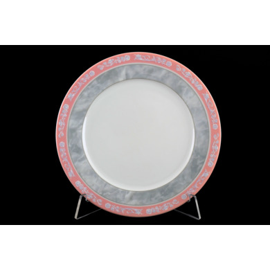 Набор тарелок "Яна Серый мрамор с розовым кантом" 17 см. 6 шт.