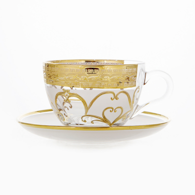 Набор для чая "Богемия Версаче фон" (чашка 240 мл + блюдце) на 6 персон 12 предметов