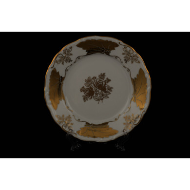 Набор тарелок "Мария Луиза Кленовый лист Белый" 19 см. 6 шт.