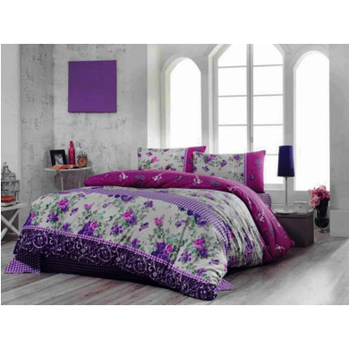Комплект постельного белья Irina Home Ariette lila ранфорс, двуспальный евро