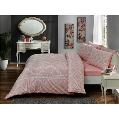 Комплект постельного белья Tac Celia (розовый) ранфорс, двуспальный
