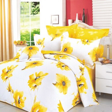 Комплект постельного белья Сайлид "Желтые цветы" сатин, двуспальный