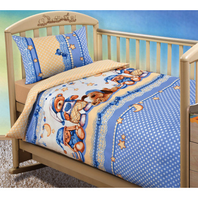 Комплект постельного белья Бамбино "Нежный сон" бязь (простыня на резинке), детский