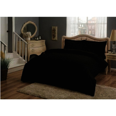 Комплект постельного белья Tac Basic (черный) сатин, двуспальный евро