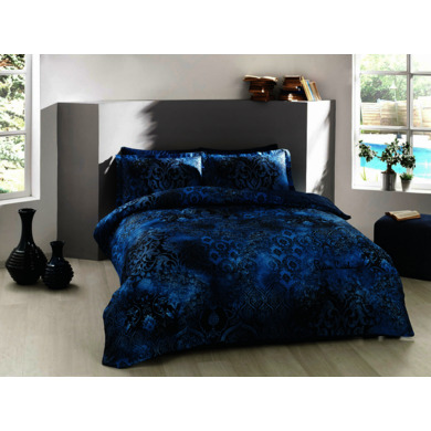 Комплект постельного белья Pierre Cardin Regina (синий) сатин-делюкс, двуспальный евро