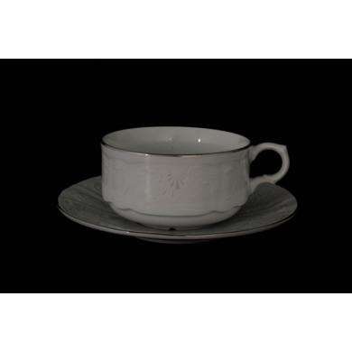 Набор чайных пар "Бернадотт платина 2021" (чашка 470 мл + блюдце) на 6 персон 12 предметов