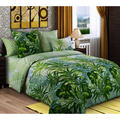 Комплект постельного белья Белиссимо "Амазония 1" бязь, двуспальный (с европростыней)