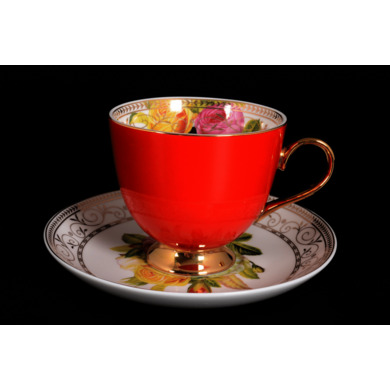 Набор чайных пар "Радуга Red" (чашка 220 мл + блюдце) на 6 персон