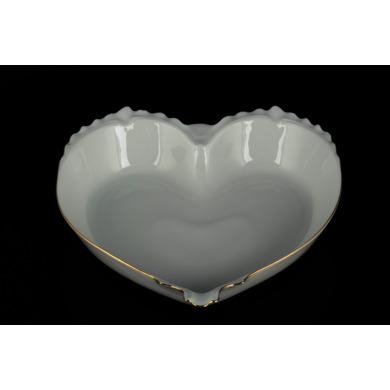 Ваза для конфет сердце "Белый узор Корона" 26 см