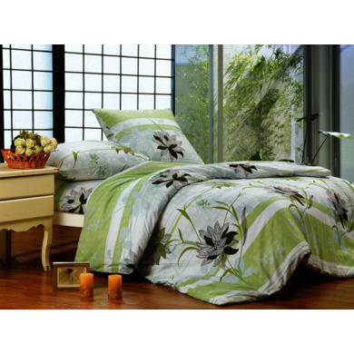 Комплект постельного белья "Сайлид A-108 (серо-зеленый)" поплин, двуспальный евро