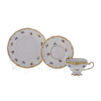 Набор чайный "Мейсенский цветок 1016" (чашка 210 мл. + блюдце) на 6 персон 18 предметов (в подарочной упаковке)
