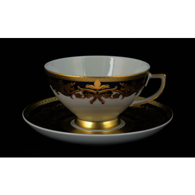 Набор чайных пар "Natalia Cobalt Gold" (чашка 220 мл + блюдце) на 6 персон