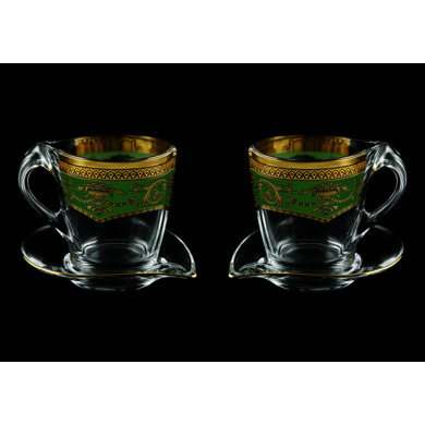 Набор чайных пар "Astra Gold" (зеленый) 250 мл на 2 персоны 4 предмета