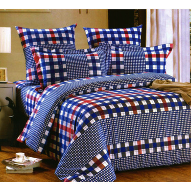Комплект постельного белья "Сайлид A-154 (синий)" поплин, двуспальный евро