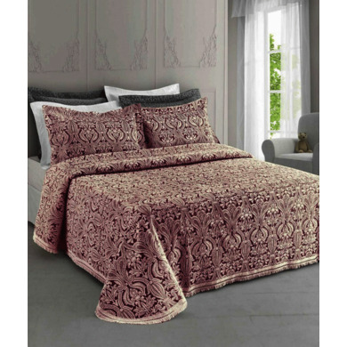 Покрывало AF Texteis Weave ecru/bordeaux 220х260 см