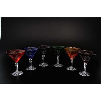 Набор бокалов для мартини "Цветной хрусталь" 180 мл