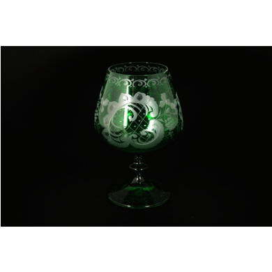 Набор бокалов для бренди "Зеленый с узорами" 400 мл