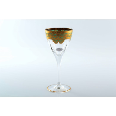 Набор бокалов для вина "Natalia Golden Turquoise" 210 мл 6 шт