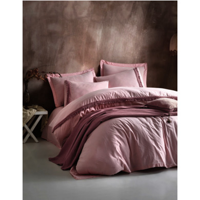 Комплект постельного белья с покрывалом Cottonbox Nature (пудра) ранфорс, двуспальный евро