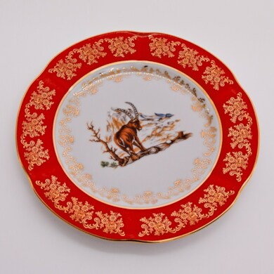 Набор тарелок "Мария - Охота красная" 21 см. 6 шт.