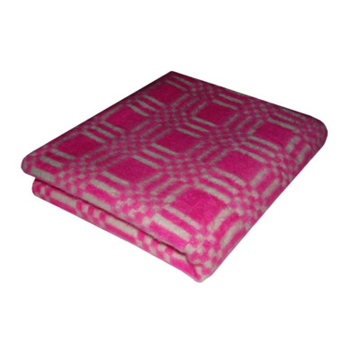 Одеяло байковое Ермолино "Клетка" 140х205 см (розовое)
