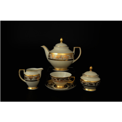 Чайный сервиз "Constanza Cream Imperial Gold" на 6 персон 15 предметов